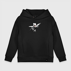 Толстовка оверсайз детская Напуганный-комар, цвет: черный