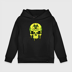 Толстовка оверсайз детская Biohazard skull, цвет: черный