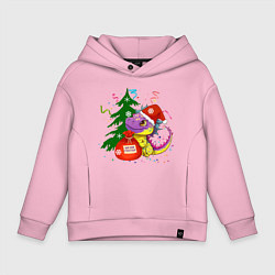 Детское худи оверсайз Новогодний дракон желает счастья