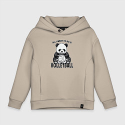 Детское худи оверсайз Panda volleyball