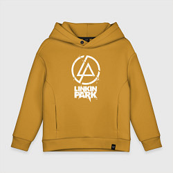 Толстовка оверсайз детская Linkin Park - white, цвет: горчичный