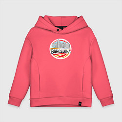 Толстовка оверсайз детская Barcelona city, цвет: коралловый