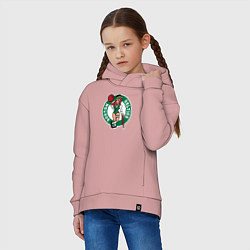 Толстовка оверсайз детская Boston Celtics girl, цвет: пыльно-розовый — фото 2