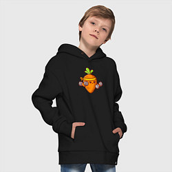 Толстовка оверсайз детская Морковь на спорте, цвет: черный — фото 2