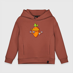 Толстовка оверсайз детская Морковь на спорте, цвет: кирпичный