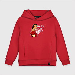 Толстовка оверсайз детская Baby dont hurt me - Mike OHearn, цвет: красный