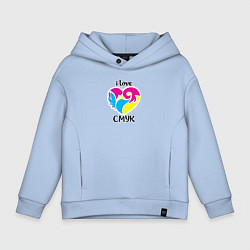 Детское худи оверсайз I love cmyk