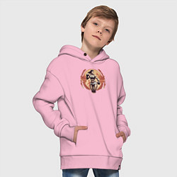 Толстовка оверсайз детская Страсть к Муай Тай, цвет: светло-розовый — фото 2