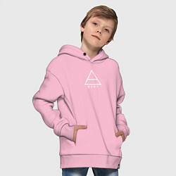Толстовка оверсайз детская 30 Seconds to mars логотип треугольник, цвет: светло-розовый — фото 2