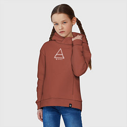 Толстовка оверсайз детская 30 Seconds to mars логотип треугольник, цвет: кирпичный — фото 2
