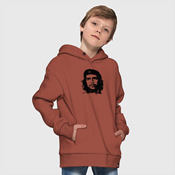 Толстовка оверсайз детская Портрет Че Гевары, цвет: кирпичный — фото 2