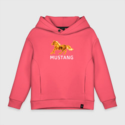 Толстовка оверсайз детская Mustang firely art, цвет: коралловый