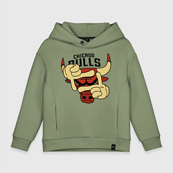 Детское худи оверсайз Bulls logo with hands