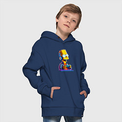 Толстовка оверсайз детская Bart is an avid gamer, цвет: тёмно-синий — фото 2