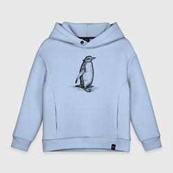 Толстовка оверсайз детская Императорский пингвиненок, цвет: мягкое небо