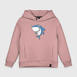 Толстовка оверсайз детская Cute shark, цвет: пыльно-розовый