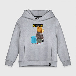 Детское худи оверсайз Плюшевый медведь путешественник