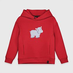 Детское худи оверсайз Милый мультяшный бегемот