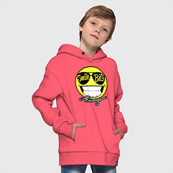 Толстовка оверсайз детская Smile big always, цвет: коралловый — фото 2