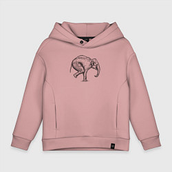 Толстовка оверсайз детская Слон акробат, цвет: пыльно-розовый