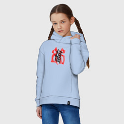 Толстовка оверсайз детская Китайский иероглиф счастье, цвет: мягкое небо — фото 2