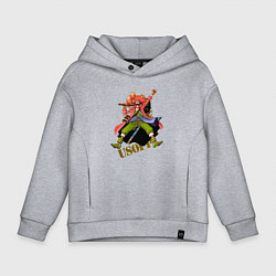 Толстовка оверсайз детская Уссоп из аниме One Piece, цвет: меланж