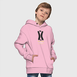 Толстовка оверсайз детская Dave Gahan - Hourglass logo, цвет: светло-розовый — фото 2