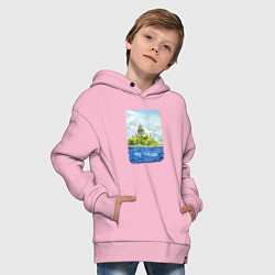 Толстовка оверсайз детская Акварель Исаакиевский Собор с надписью Питер - это, цвет: светло-розовый — фото 2