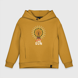 Толстовка оверсайз детская Once more round the Sun, цвет: горчичный