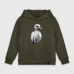 Детское худи оверсайз Страус рисованый