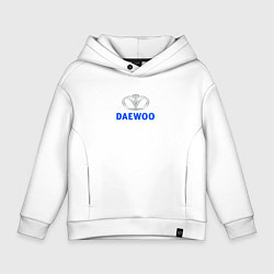 Толстовка оверсайз детская Daewoo sport auto logo, цвет: белый