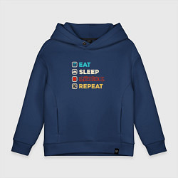 Детское худи оверсайз Eat sleep roblox repeat art