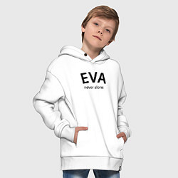 Толстовка оверсайз детская Eva never alone - motto, цвет: белый — фото 2