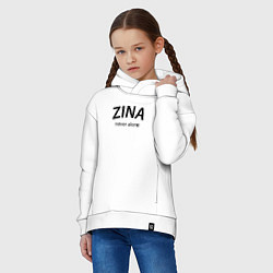 Толстовка оверсайз детская Zina never alone - motto, цвет: белый — фото 2