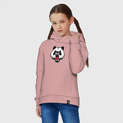 Толстовка оверсайз детская Сердитая панда, цвет: пыльно-розовый — фото 2