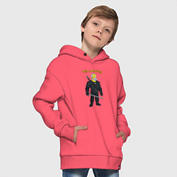Толстовка оверсайз детская Симпсоны ведьмак - прикол, цвет: коралловый — фото 2