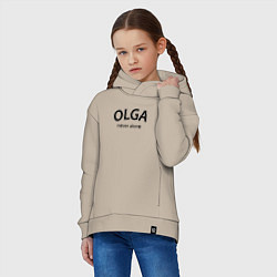 Толстовка оверсайз детская Olga never alone - motto, цвет: миндальный — фото 2