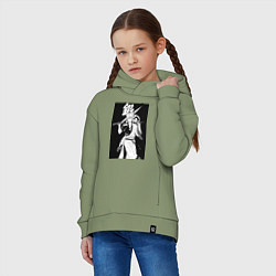 Толстовка оверсайз детская Гинтама Самурай, цвет: авокадо — фото 2
