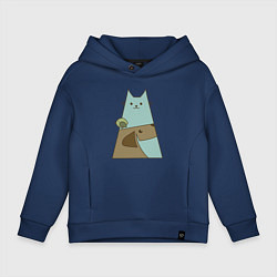 Детское худи оверсайз Собачка птичка кошечка