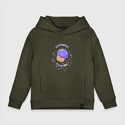 Толстовка оверсайз детская Принцесса Катерина, цвет: хаки