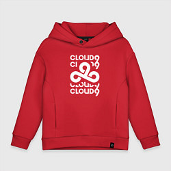 Толстовка оверсайз детская Cloud9 - in logo, цвет: красный