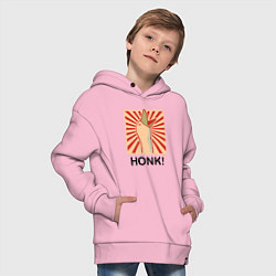 Толстовка оверсайз детская Гусь honk, цвет: светло-розовый — фото 2