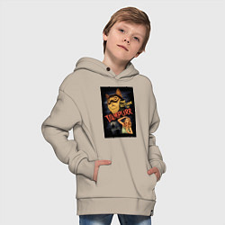 Толстовка оверсайз детская Кот возвращение вампира, цвет: миндальный — фото 2