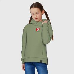 Толстовка оверсайз детская Im Canadian - motto, цвет: авокадо — фото 2