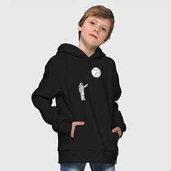 Толстовка оверсайз детская Space balloon, цвет: черный — фото 2
