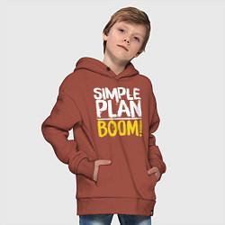 Толстовка оверсайз детская Simple plan - boom, цвет: кирпичный — фото 2