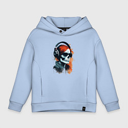 Толстовка оверсайз детская Grunge redhead girl skull, цвет: мягкое небо