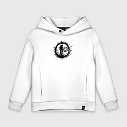 Толстовка оверсайз детская Осень, лужи и байк, цвет: белый