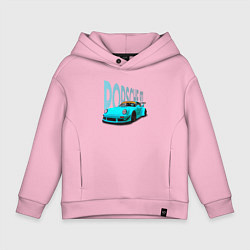 Толстовка оверсайз детская Винтажный немецкий автомобиль Порше 911, цвет: светло-розовый