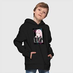 Толстовка оверсайз детская Zero Two is darling, цвет: черный — фото 2